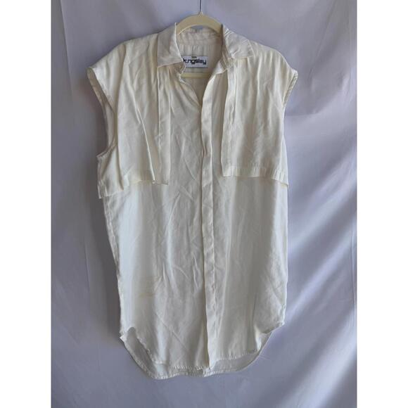 K.NGSLEY White Nes Shirt Dress Size XS with Stains - Picture 4 of 16